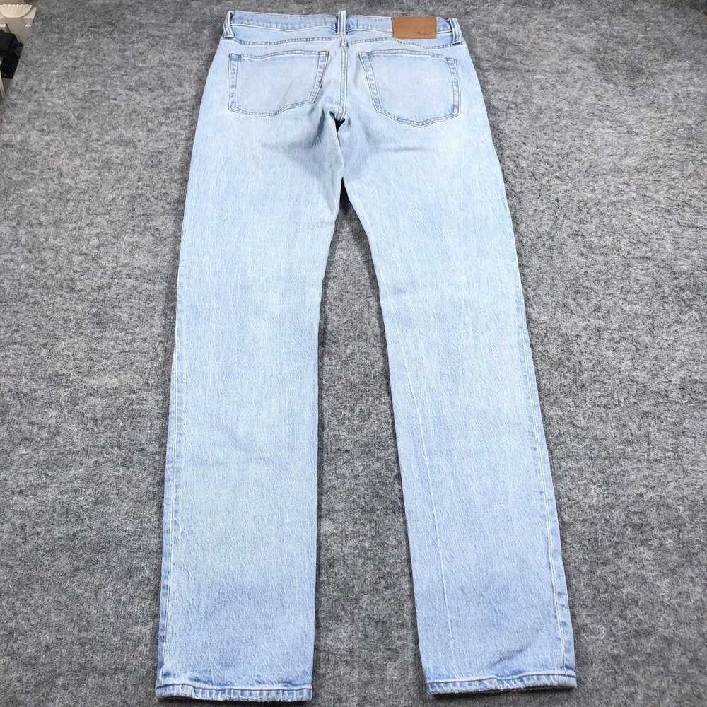 Madewell Jeans Mens 31x34 Blue Light Wash Slim Tapered Denim Pants Stretch - Picture 14 of 16